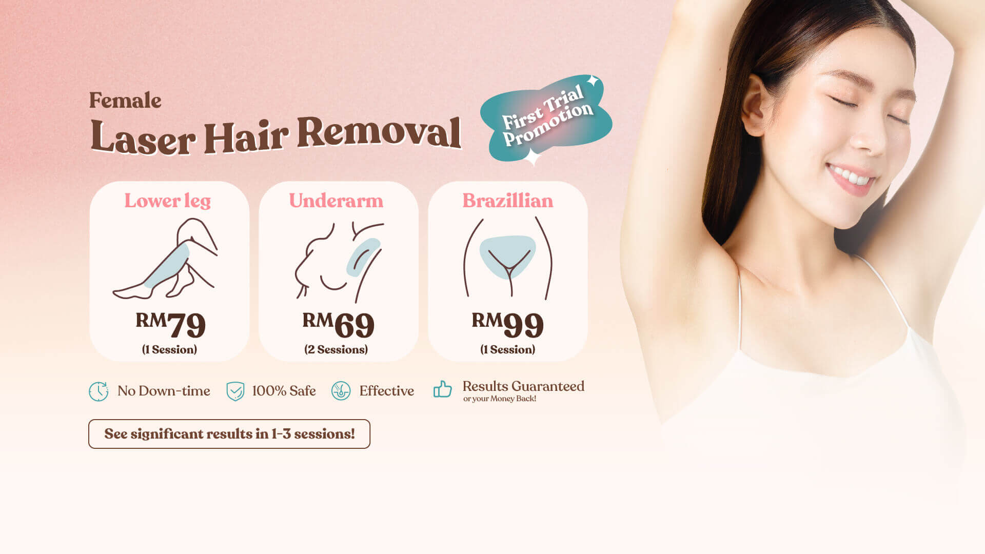 Female Laser Hair Removal — First Trial Promotion
